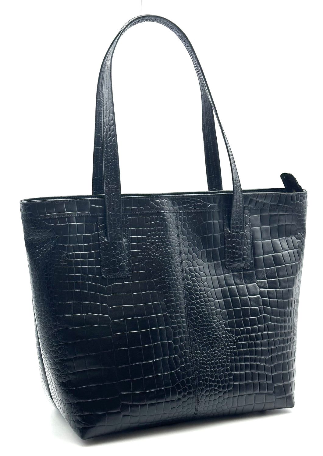 Zoe Tote — Black croc