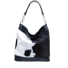 Load image into Gallery viewer, Chloe Cowhide Hobo Tote with Leather Trim
