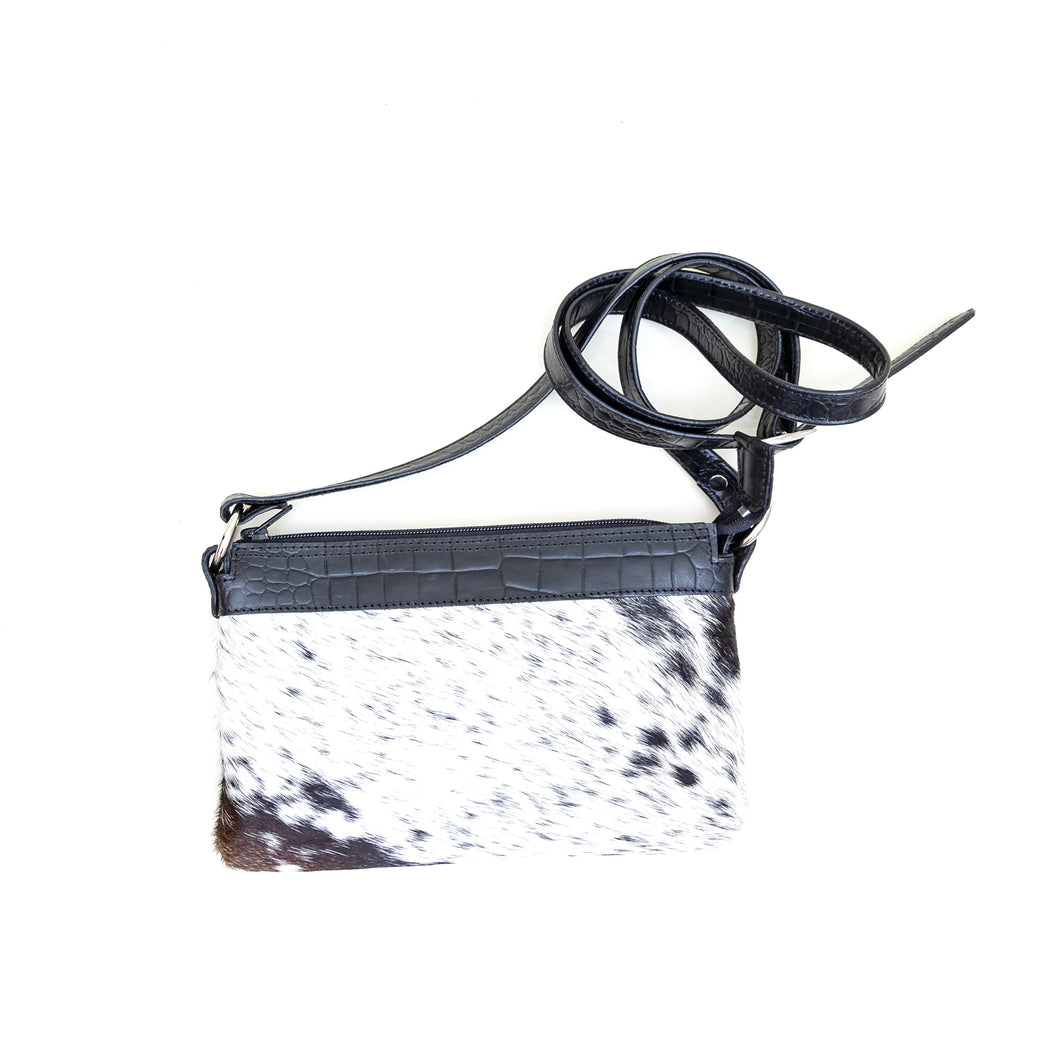 Tamara Mini Shoulder bag - Salt & Pepper Cowhide