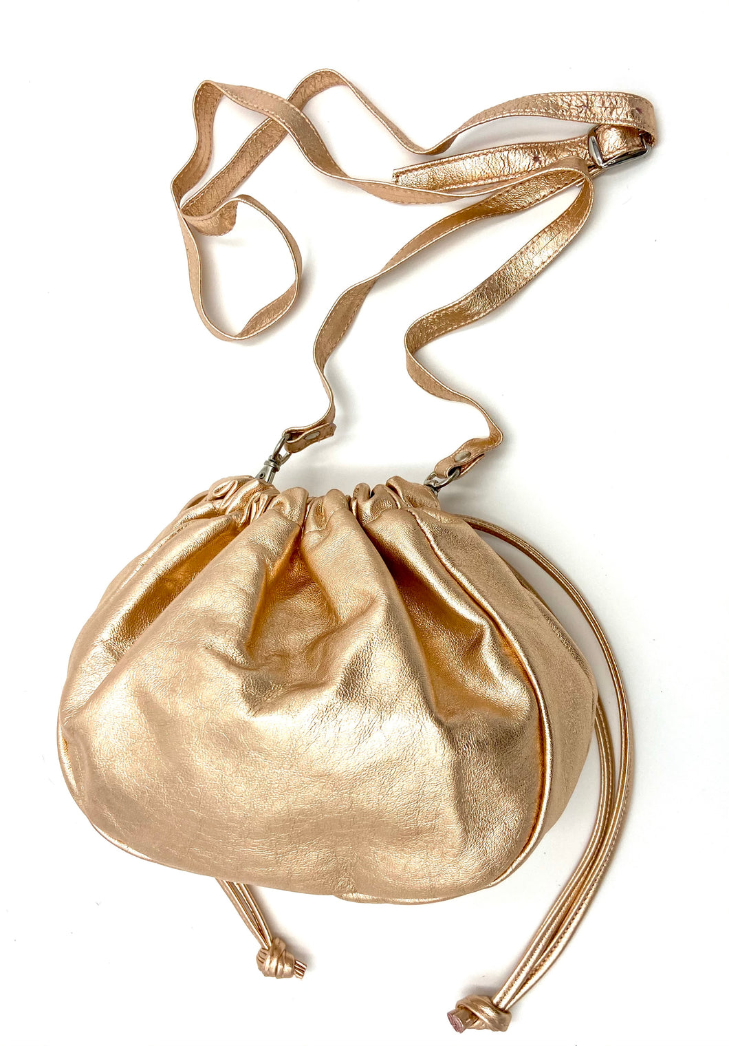 Rose gold sales drawstring bag