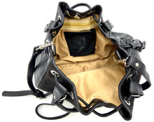 Load image into Gallery viewer, Michelle Double Handle Drawstring Bag - Brown Exotic Cowhide
