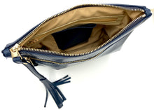 Load image into Gallery viewer, Little Sofia Clutch - Navy with Cream Straw
