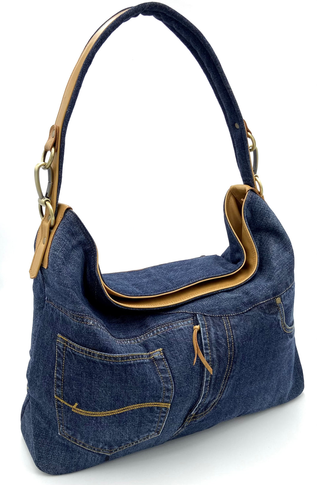 Amber Denim Hobo Bag