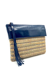 Load image into Gallery viewer, Little Sofia Clutch - Navy with Cream Straw
