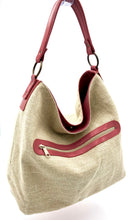 Load image into Gallery viewer, Chloe Hobo Tote - Linen/Red
