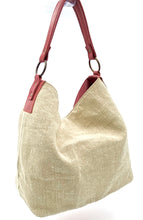 Load image into Gallery viewer, Chloe Hobo Tote - Linen/Red
