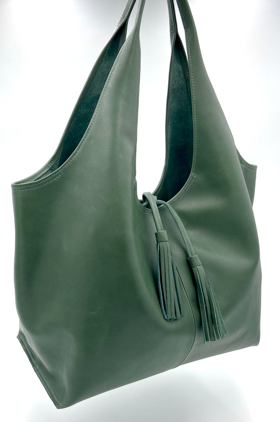 Alice Large Tote - Italian Leather - Moss Green