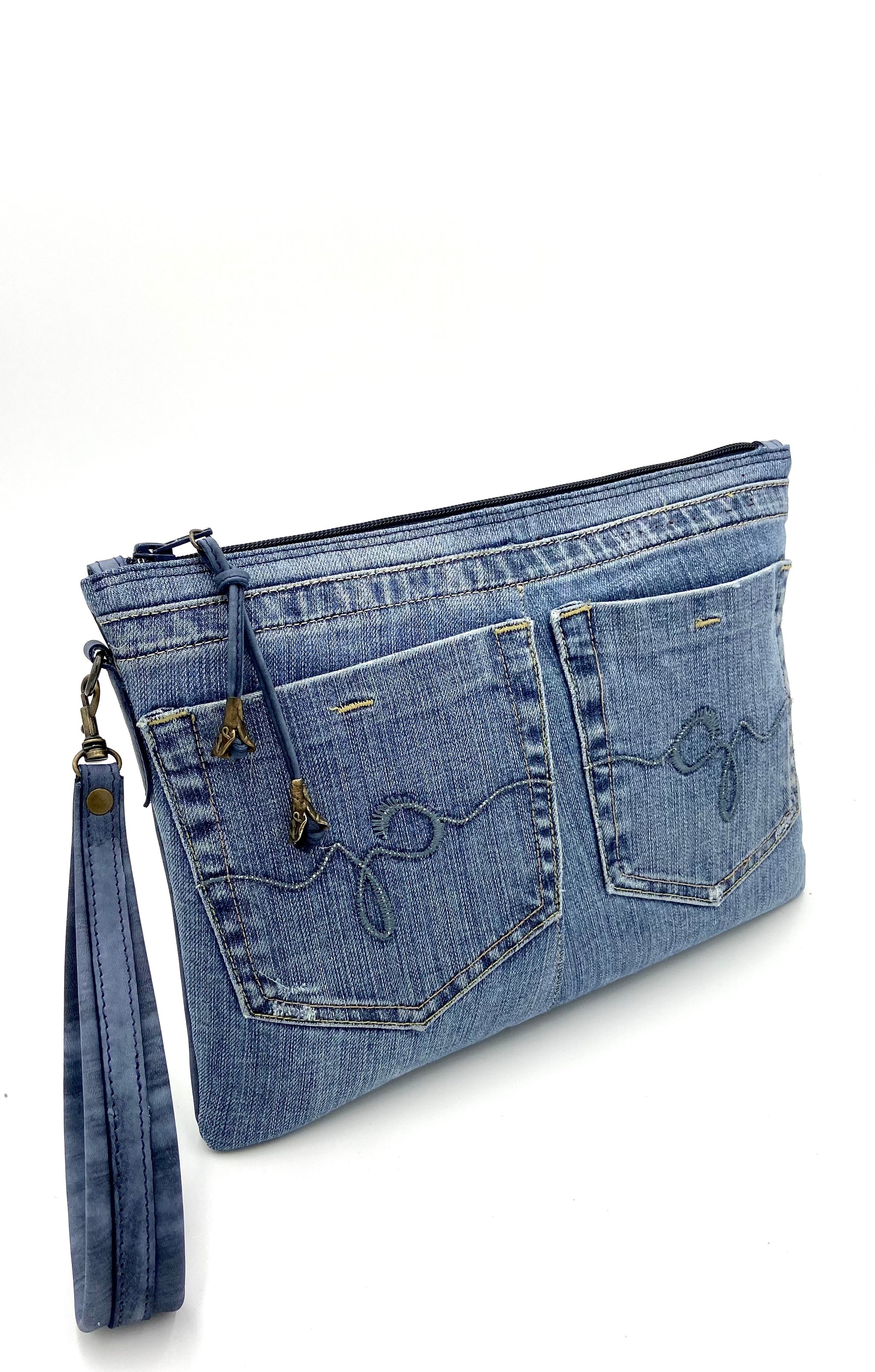 Denim clutch purse online