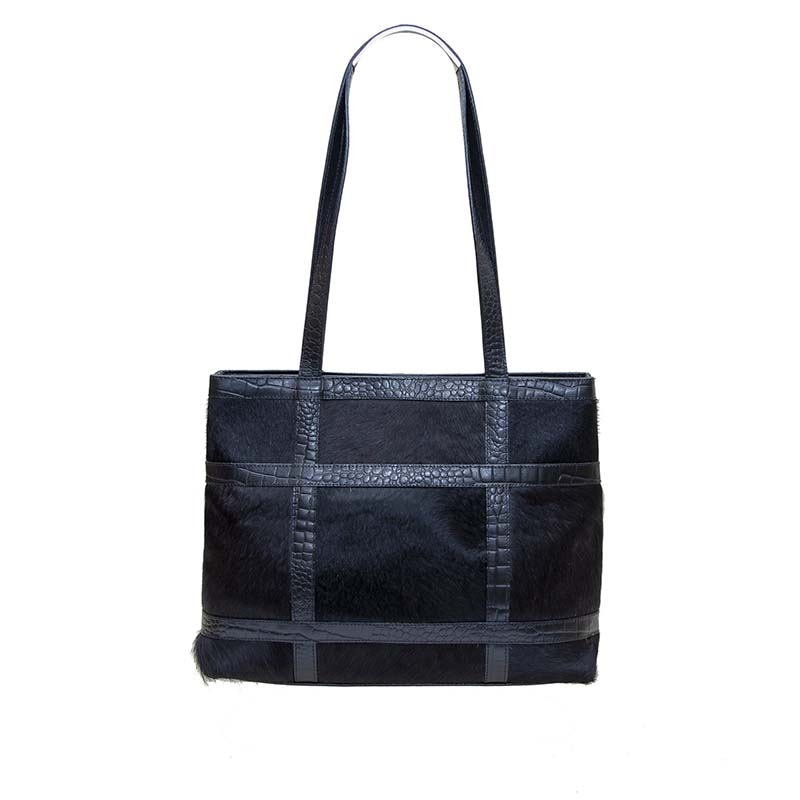 Natalie Double Handle Tote Bag - Black